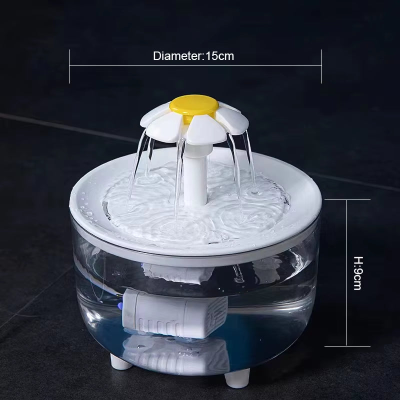 Automatic USB Cat Water Fountain with Silent Filtered Recirculation - 1200ml Capacity