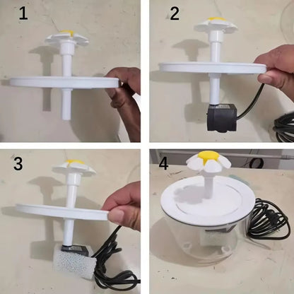 Automatic USB Cat Water Fountain with Silent Filtered Recirculation - 1200ml Capacity